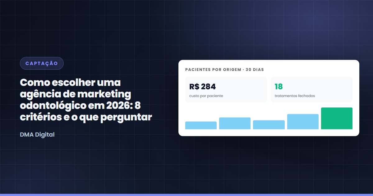 Como escolher uma agência de marketing odontológico em 2026: 8 critérios e o que perguntar