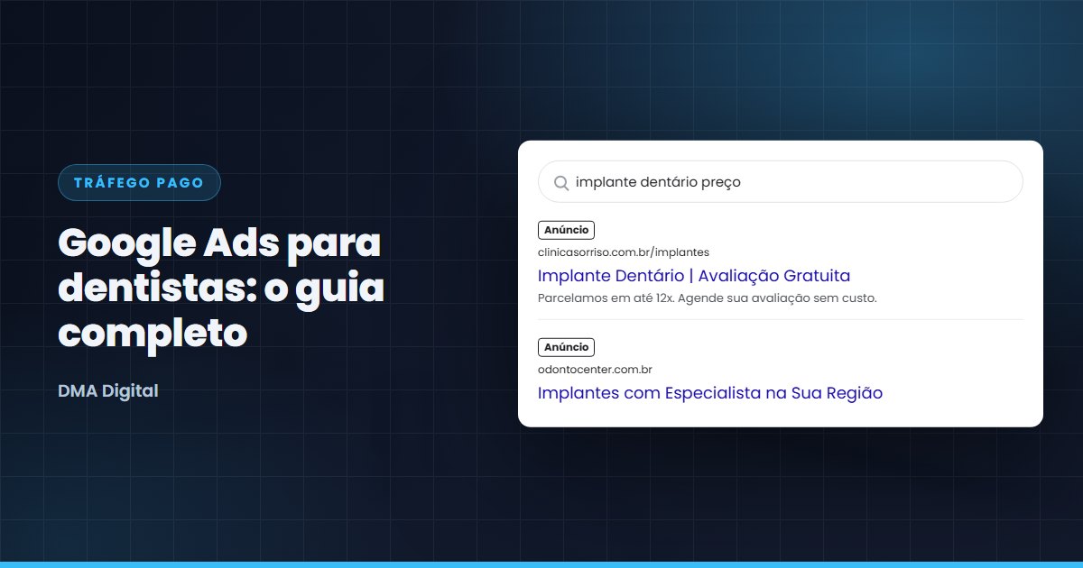 Busca do Google com anúncios de clínicas odontológicas