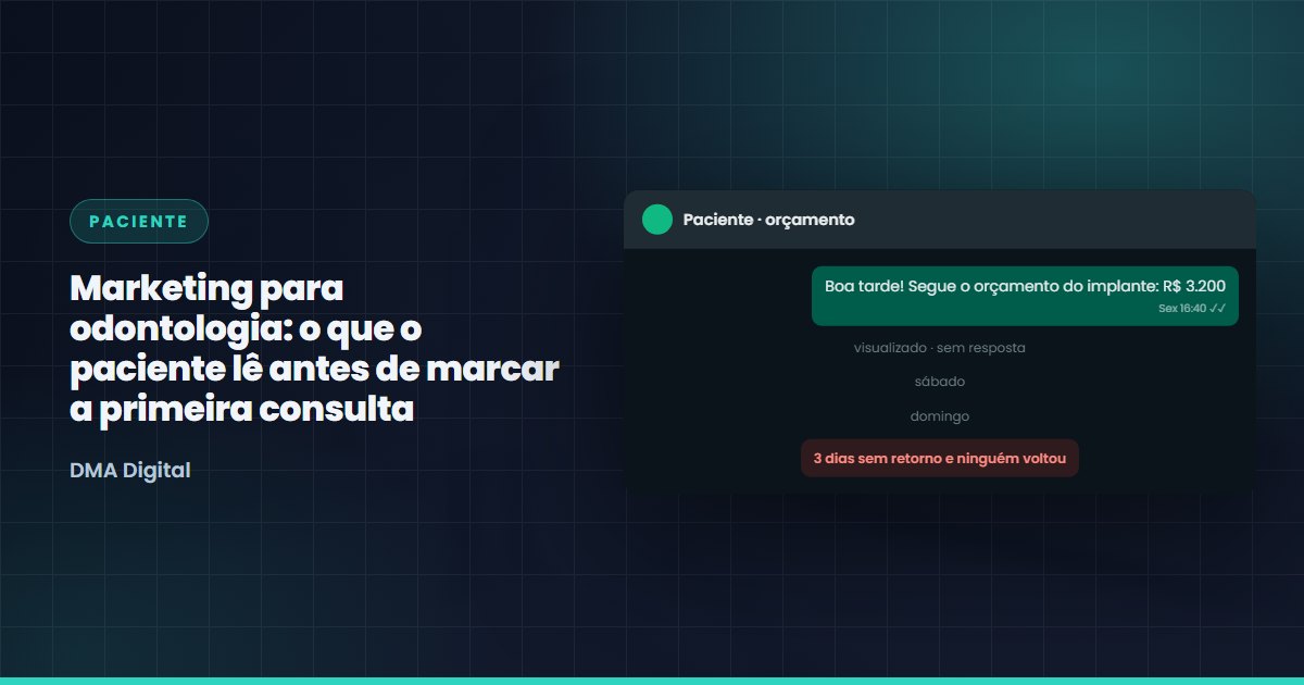 Marketing para odontologia: o que o paciente lê antes de marcar a primeira consulta