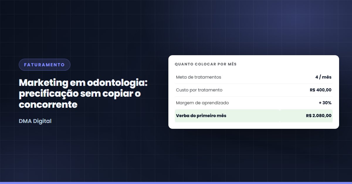 Marketing em odontologia: precificação sem copiar o concorrente